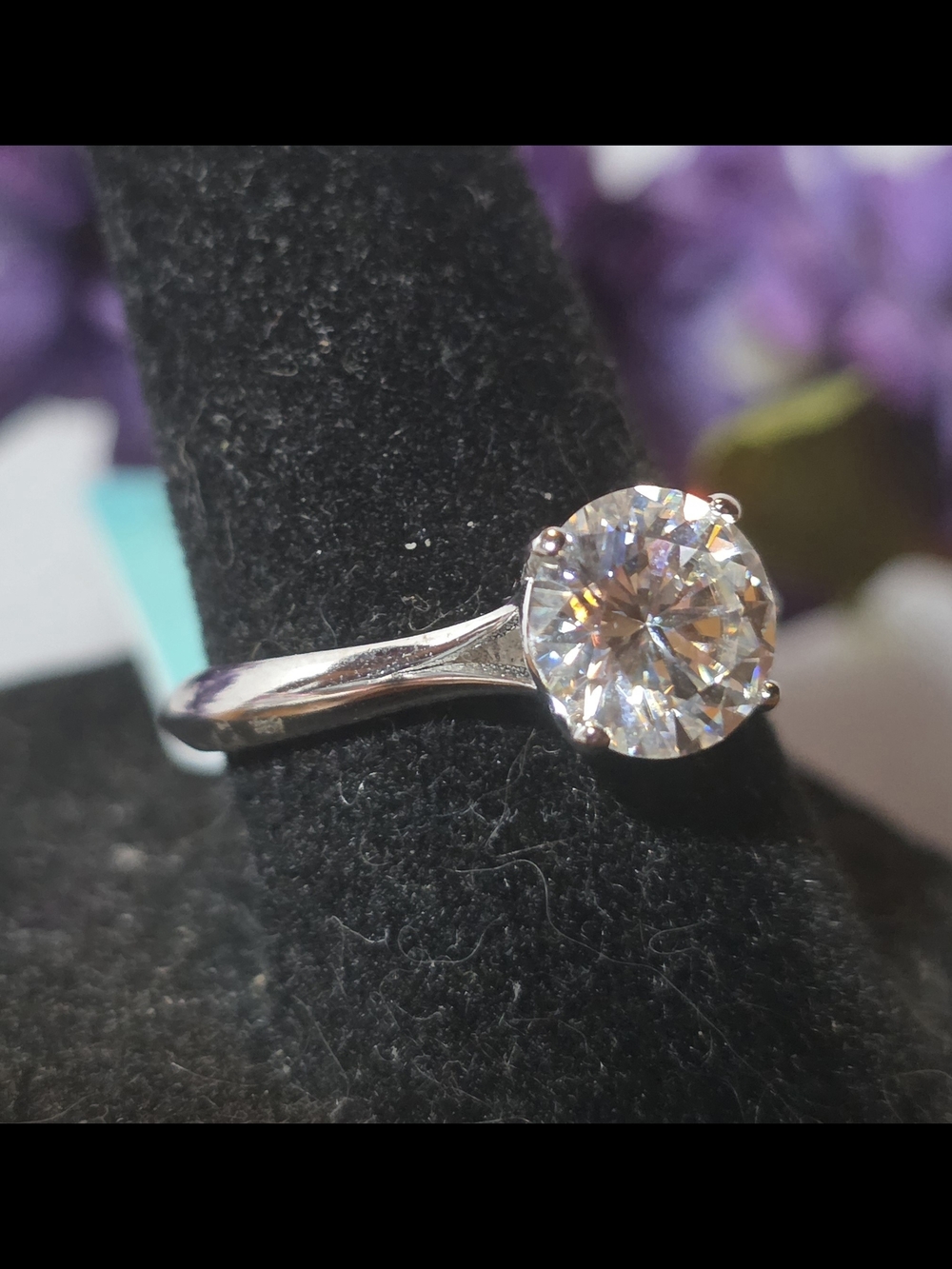 Classic Solitaire Round-Cut 1.5ctw Moissanite Ring in 925 Silver - Picture 5 of 7